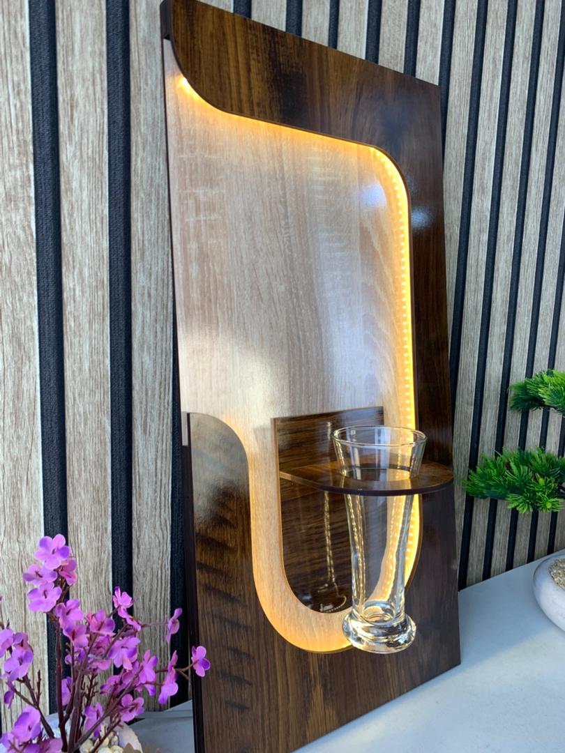 Panneau Mural Décoratif avec Éclairage LED Design Moderne en Bois V2 - الصورة 3