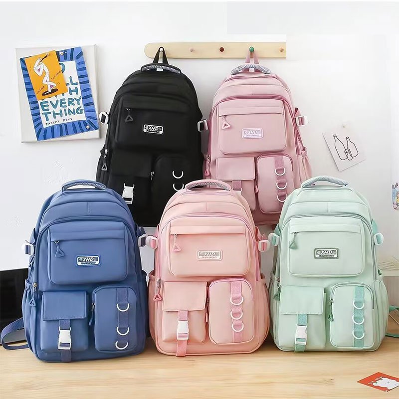 حقائب ظهر مدرسية وردية اللون بتصميم كاجوال من - الصورة 2