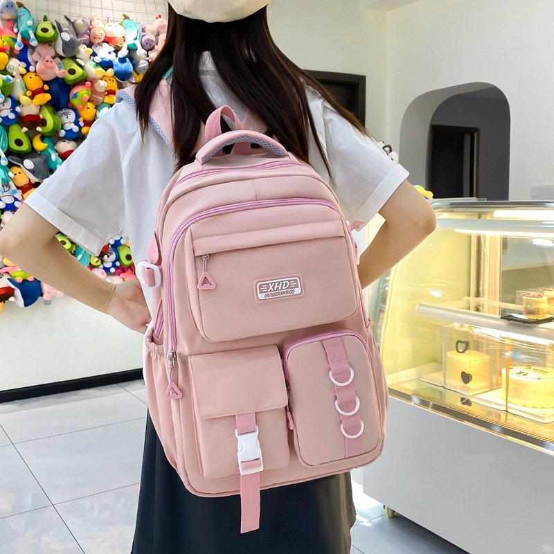 حقائب ظهر مدرسية وردية اللون بتصميم كاجوال من - الصورة 4