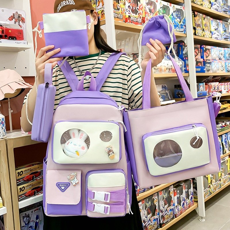 طقم حقائب مدرسية كاواي مكون من 5 قطع للمراهقين - الصورة 3