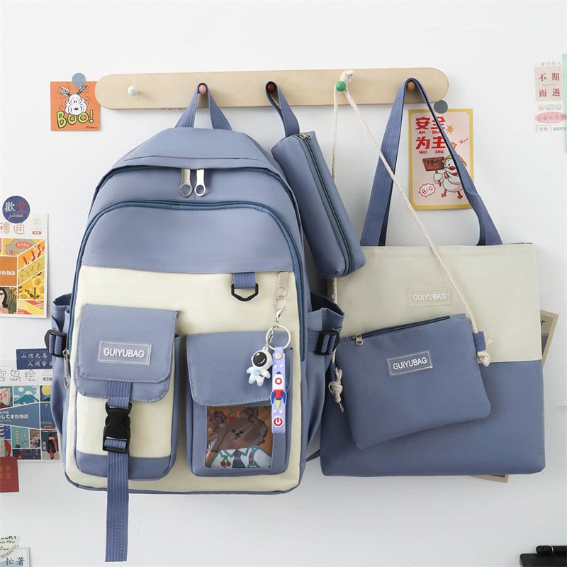 طقم حقائب مدرسية كاواي مكون من 4 قطع للمراهقين