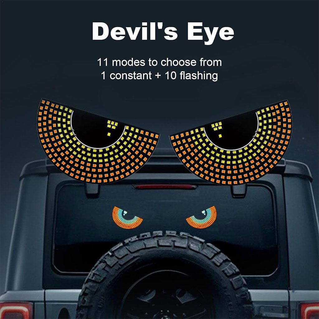 مصابيح ديناميكية على شكل عيون الشيطان للسيارة للزجاج - الصورة 3