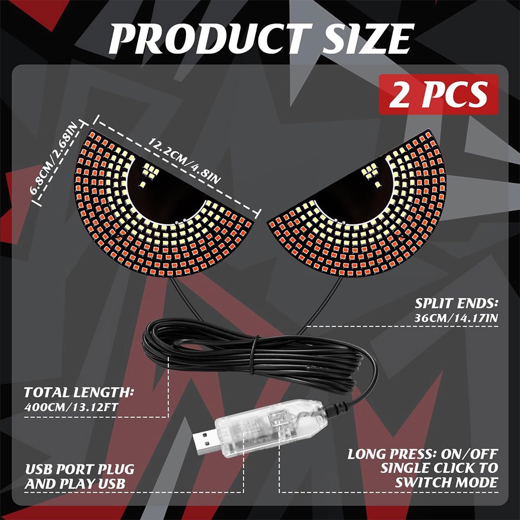 مصابيح ديناميكية على شكل عيون الشيطان للسيارة للزجاج - الصورة 5