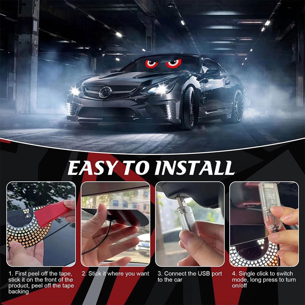 مصابيح ديناميكية على شكل عيون الشيطان للسيارة للزجاج - الصورة 6