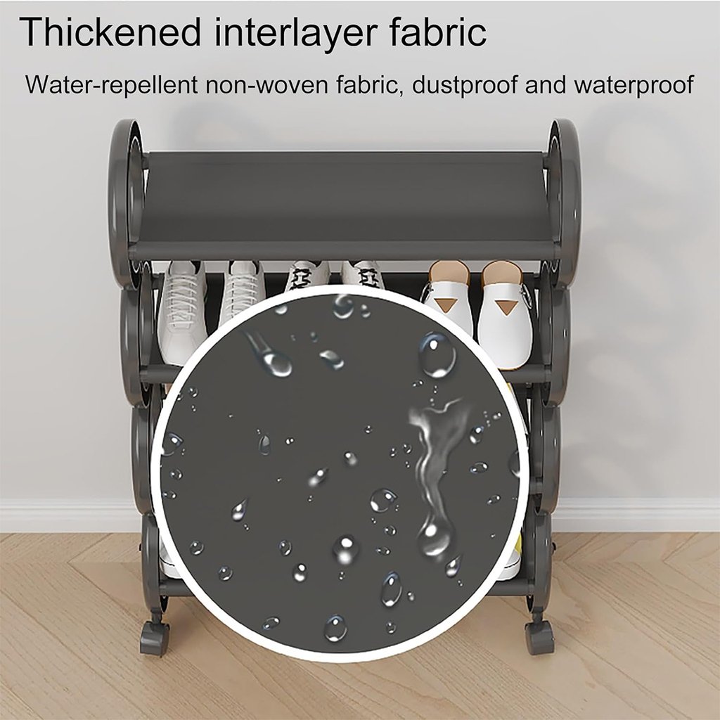 رف أحذية بتصميم صغير الحجم مزود بعجلات - الصورة 4