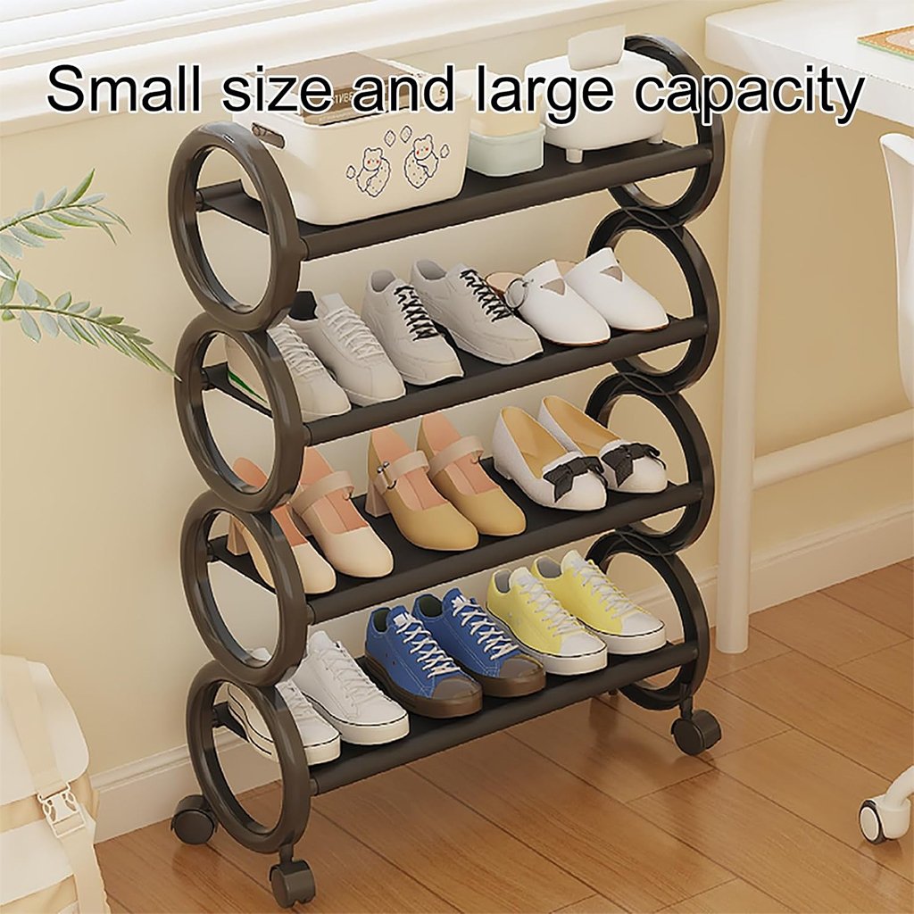 رف أحذية بتصميم صغير الحجم مزود بعجلات - الصورة 2