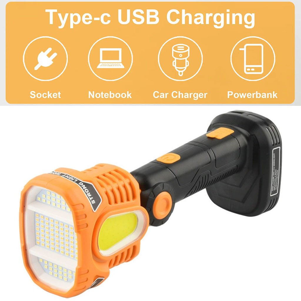 مصباح يدوي قابل لإعادة الشحن عبر منفذ مزود بضوء - الصورة 2