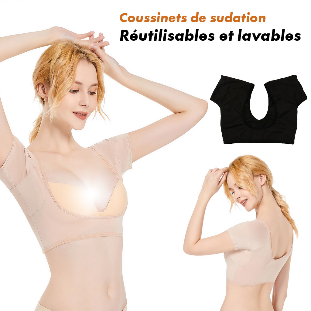 Coussinets de sudation en forme de t-shirt Réutilisables et lavables Pour les aisselles - وسادات عرق على شكل قميص قابلة لإعادة الاستخدام - الصورة 4