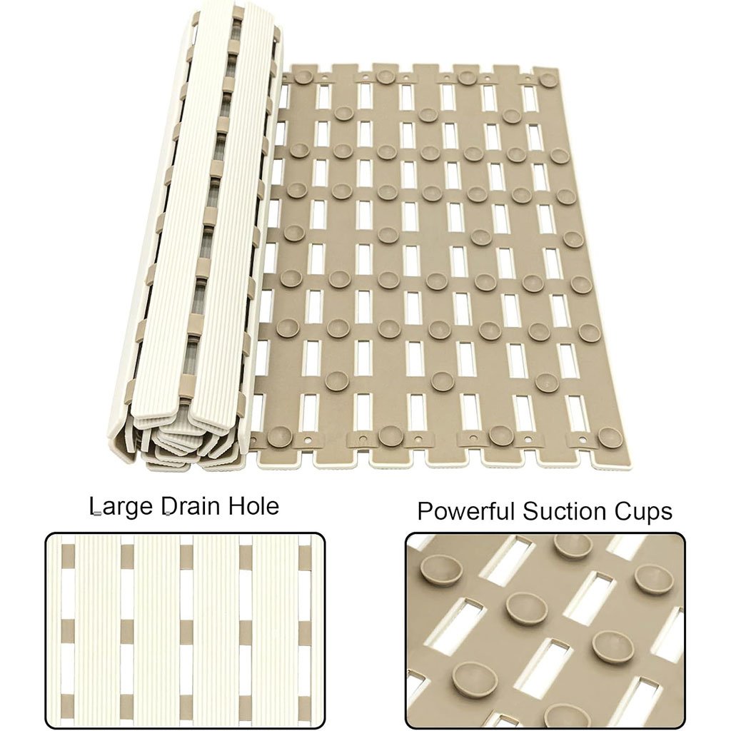 سجادة حمام ودش مانعة للانزلاق مع فتحة تصريف - الصورة 6