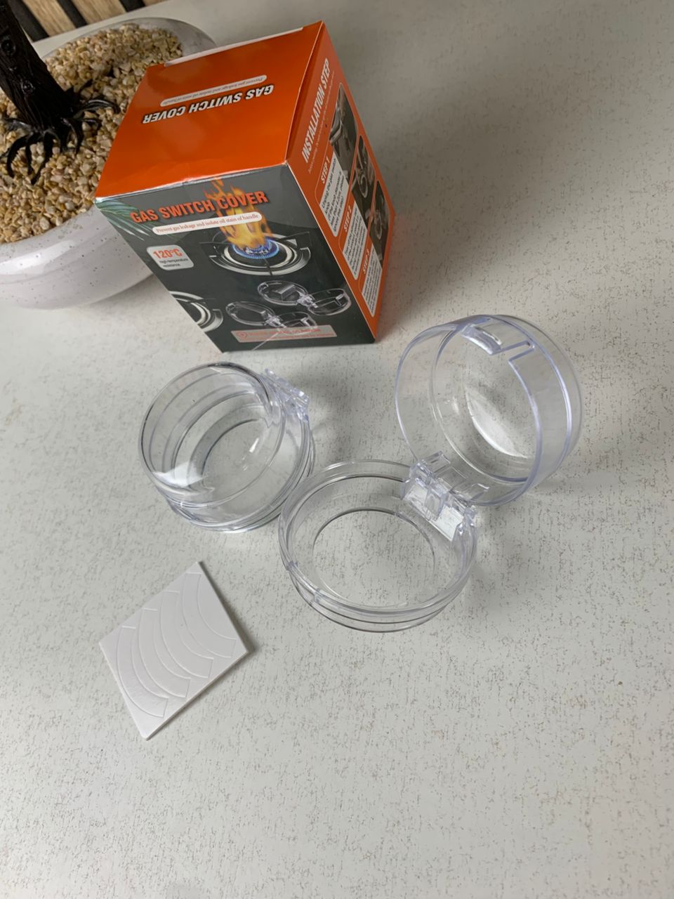 Pack de 4Pcs protections transparentes universelles pour boutons de cuisinière à gaz – طقم أغطية أزرار موقد الطبخ - الصورة 2