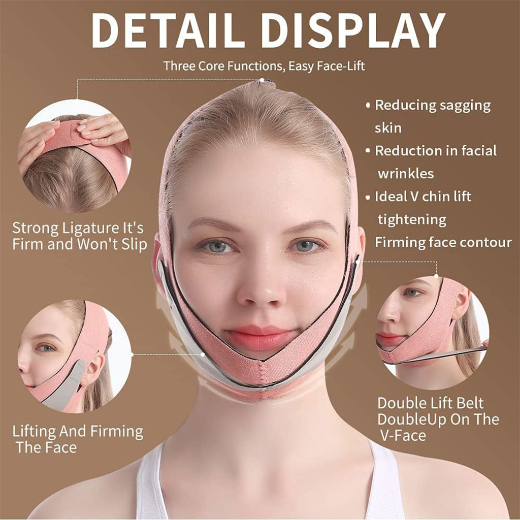 Sangle de levage du visage avec double réduction de menton - الصورة 3