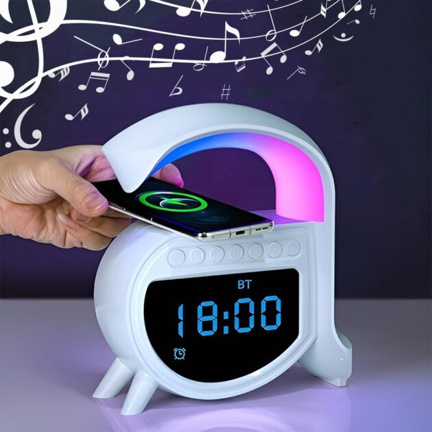ساعة منبه وسماعة بلوتوث...