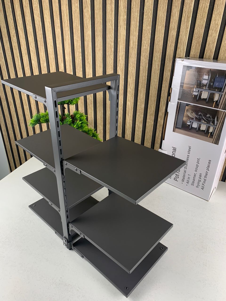 Organisateur de casseroles à fixer sous un meuble robuste et réglable à 7 niveaux – منظم أواني - الصورة 3