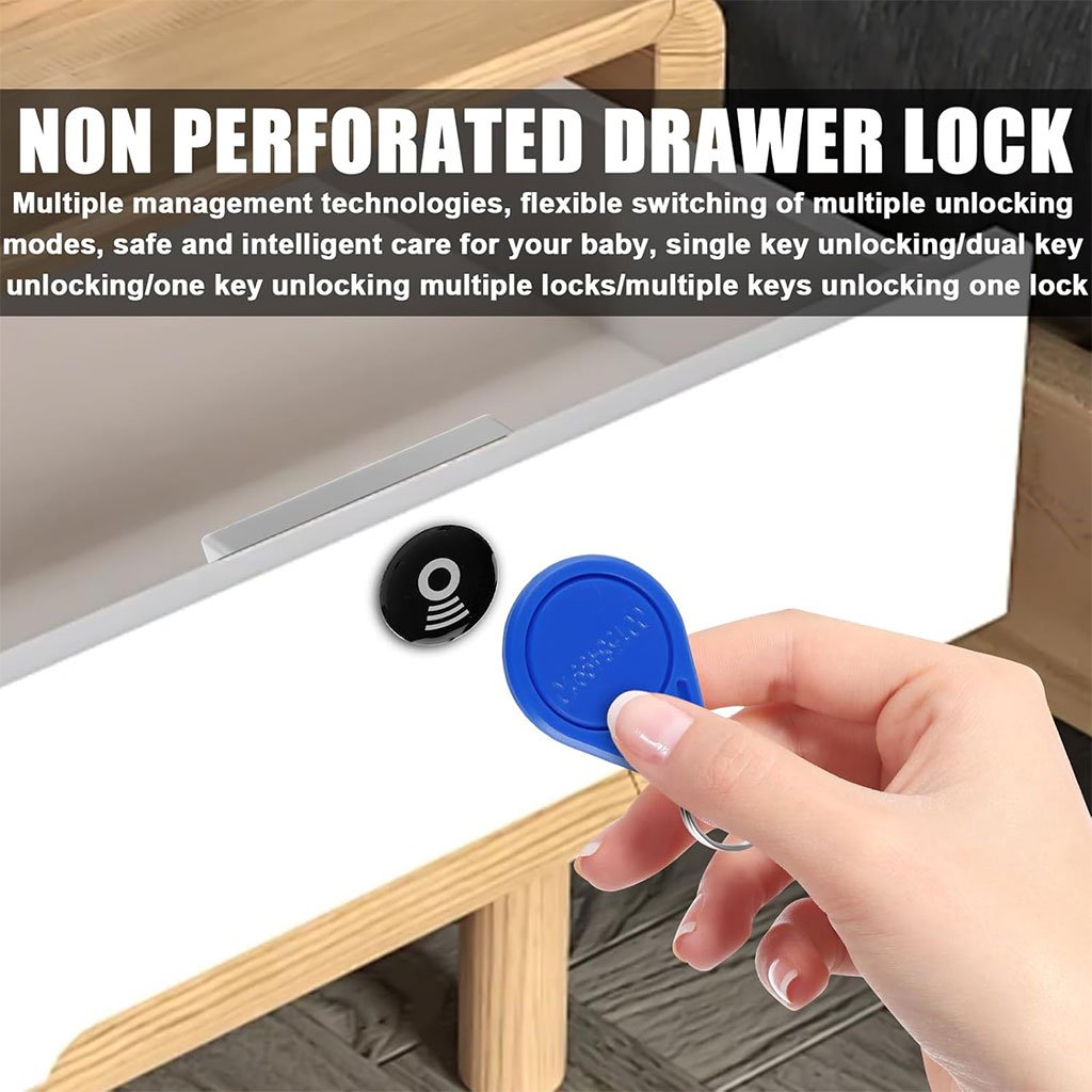 قفل إلكتروني للخزانة مع بطاقة فتح القفل - الصورة 5