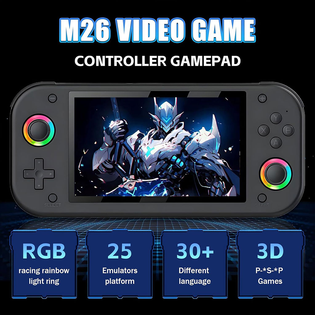 console de jeu portable rétro m26 plus de 20 000 jeux 25 émulateurs 64gb – جهاز ألعاب محمول