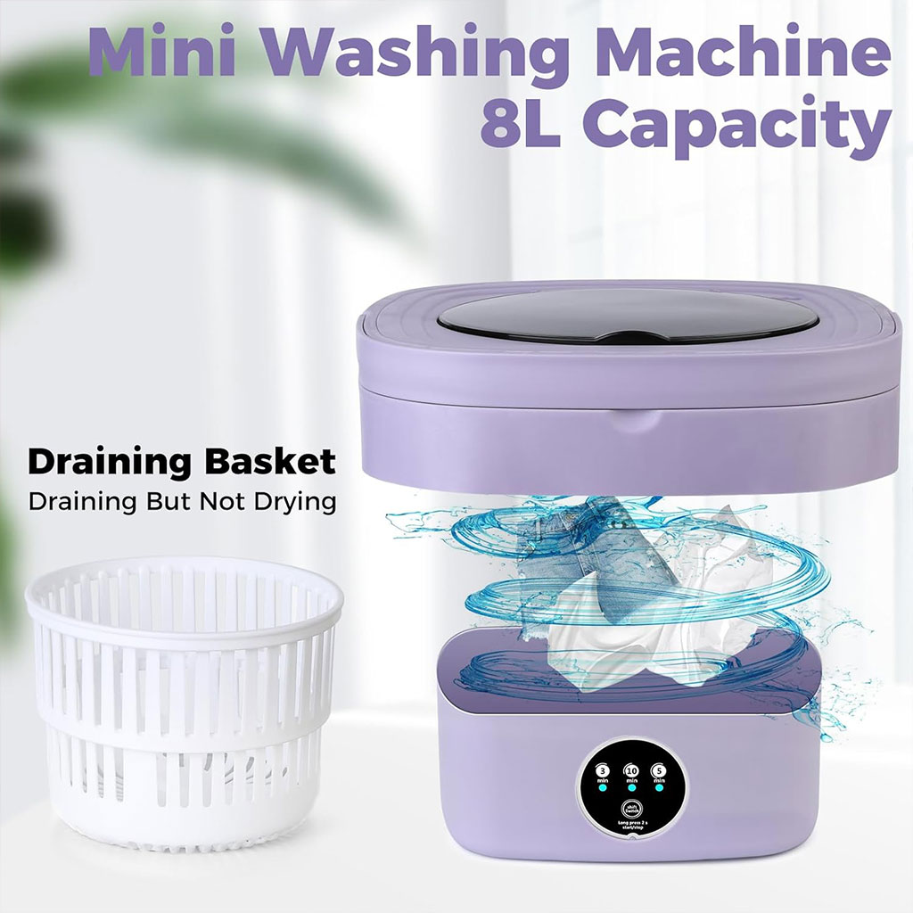 Mini Machine à Laver Pliable et Portable 3 Modes avec Fonction Déshydratation – غسالة ملابس محمولة - الصورة 9