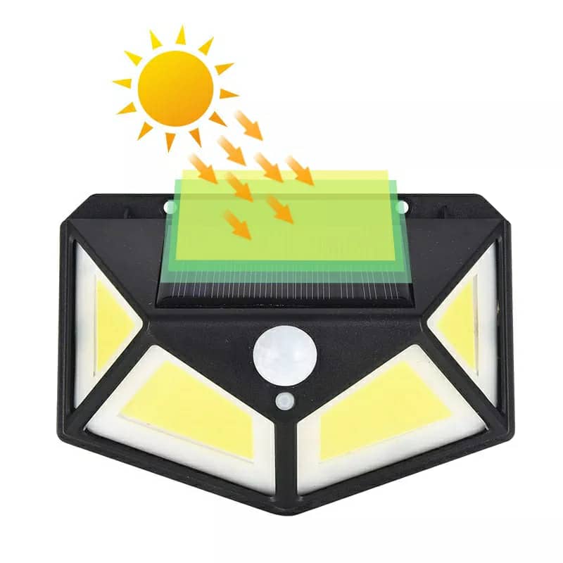 lampe solaire d'extérieur à 158 led avec détecteur de mouvement imperméable 3 modes d'éclairage idéal pour un jardin