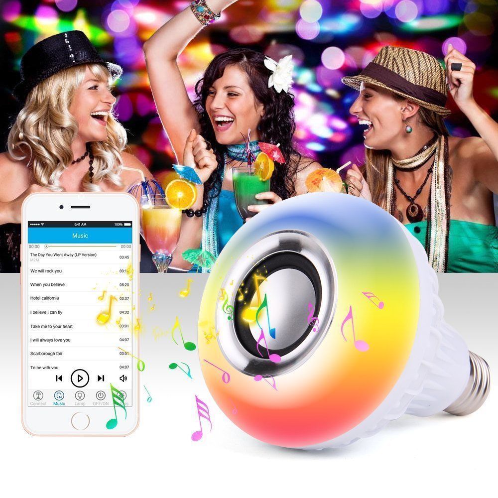 ampoule bluetooth avec haut parleur rgb télécommande sansfil