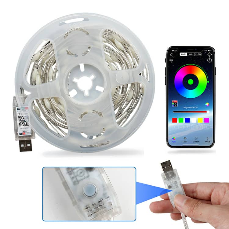 app smart led rgb 10m bluetooth/musique contrôle ip 65 étanche