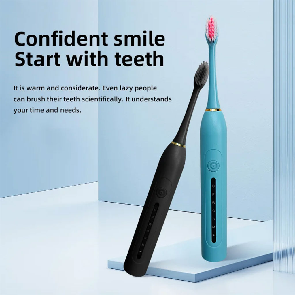 Brosse à Dents Électrique 4 Têtes Incluses Rechargeable et Étanche IPX7 – فرشاة أسنان كهربائية بأربعة رؤوس - الصورة 5