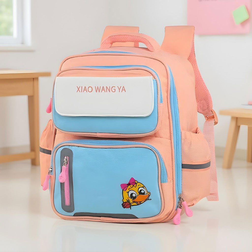 حقيبة ظهر مدرسية وردية اللون من شياو وانغ يا - الصورة 2