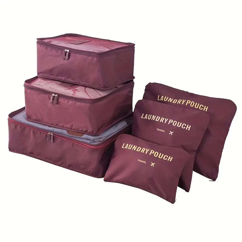 مجموعة من 6 أكياس تخزين مكعبة الشكل لأكياس غسيل - الصورة 6