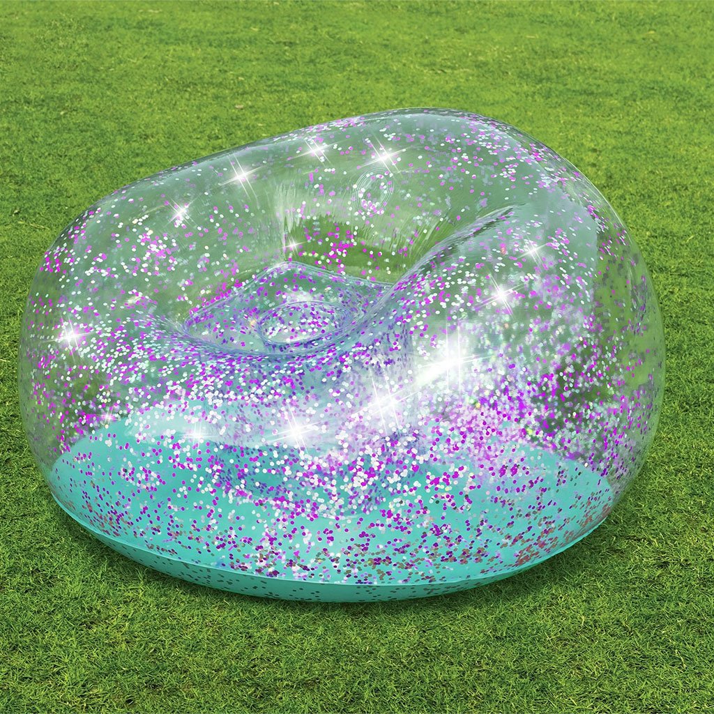 كرسي أحلام عملاق قابل للنفخ مزين بالترتر - الصورة 6