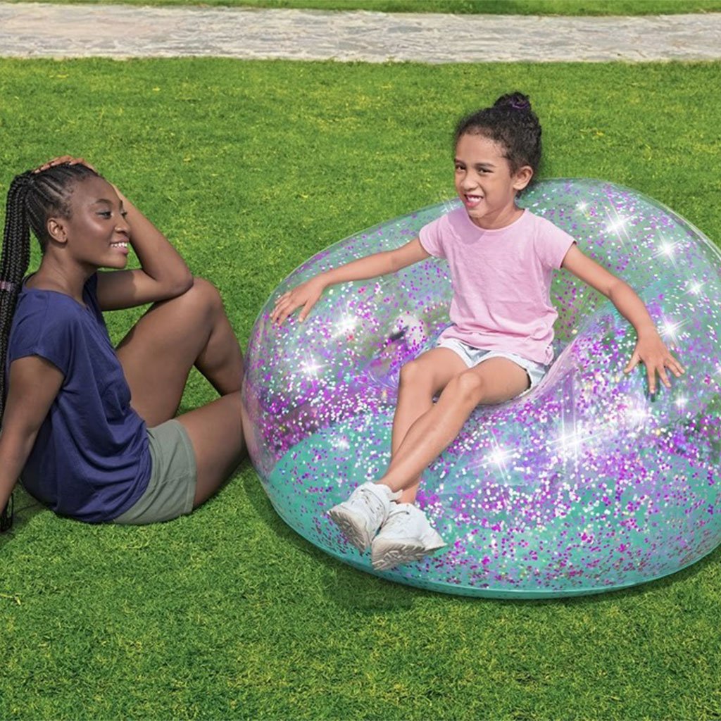 كرسي أحلام عملاق قابل للنفخ مزين بالترتر - الصورة 3