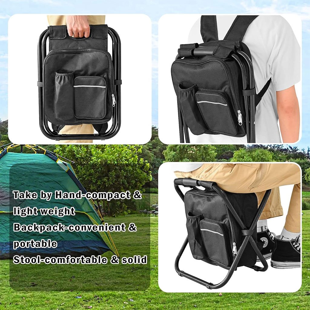 حقيبة ظهر معزولة 3 في 1 وكرسي تخييم - الصورة 3