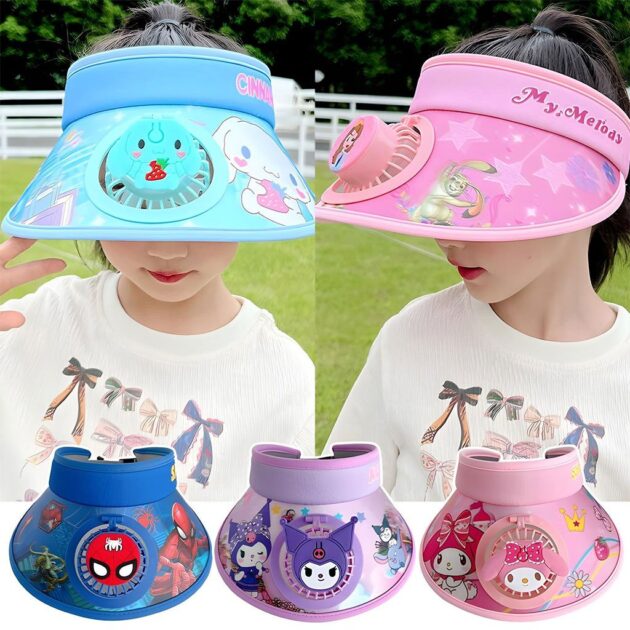 قبعة صيفية مزودة بمروحة