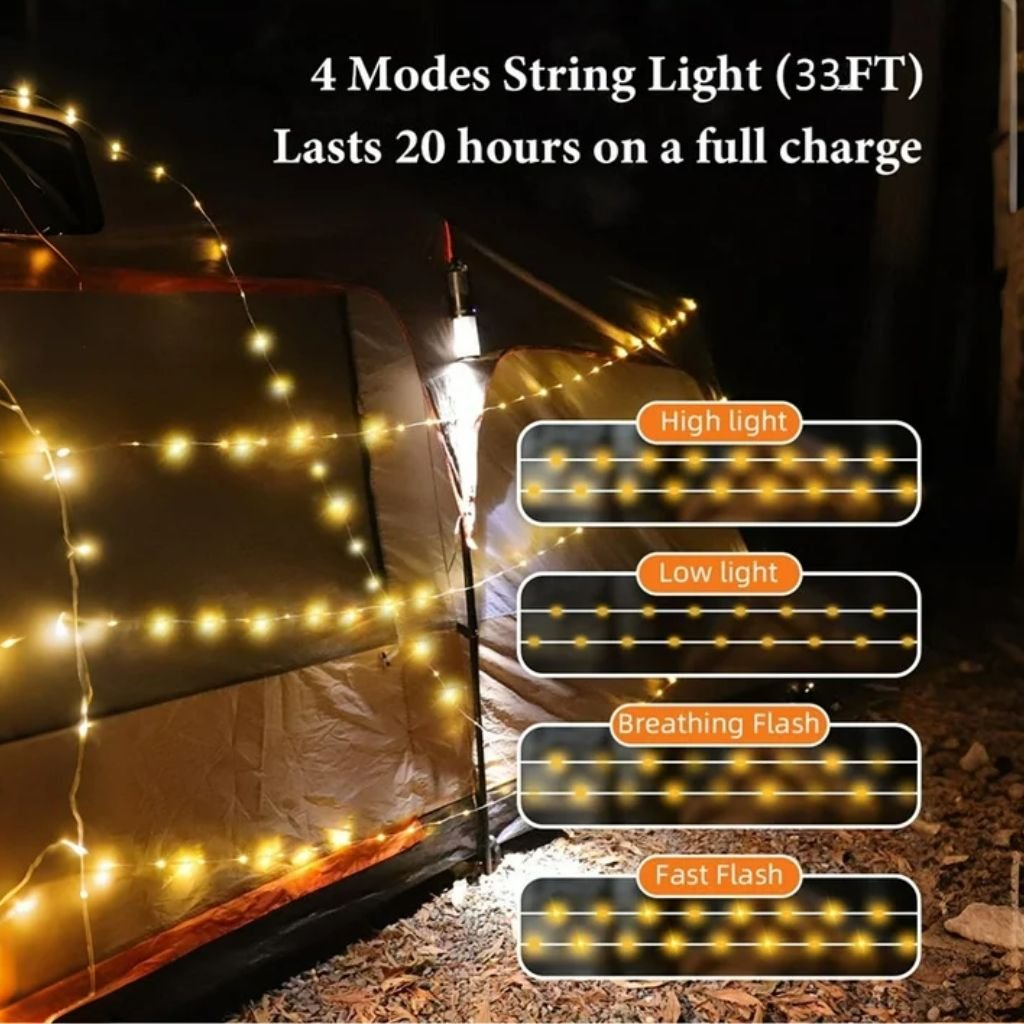 سلسلة أضواء قابلة لإعادة الشحن 4 في 1 - الصورة 3