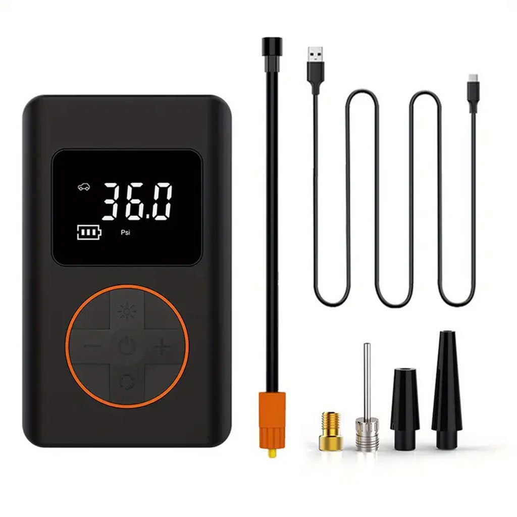 ضاغط هواء لإطارات السيارات مزود بمقياس ضغط رقمي - الصورة 3