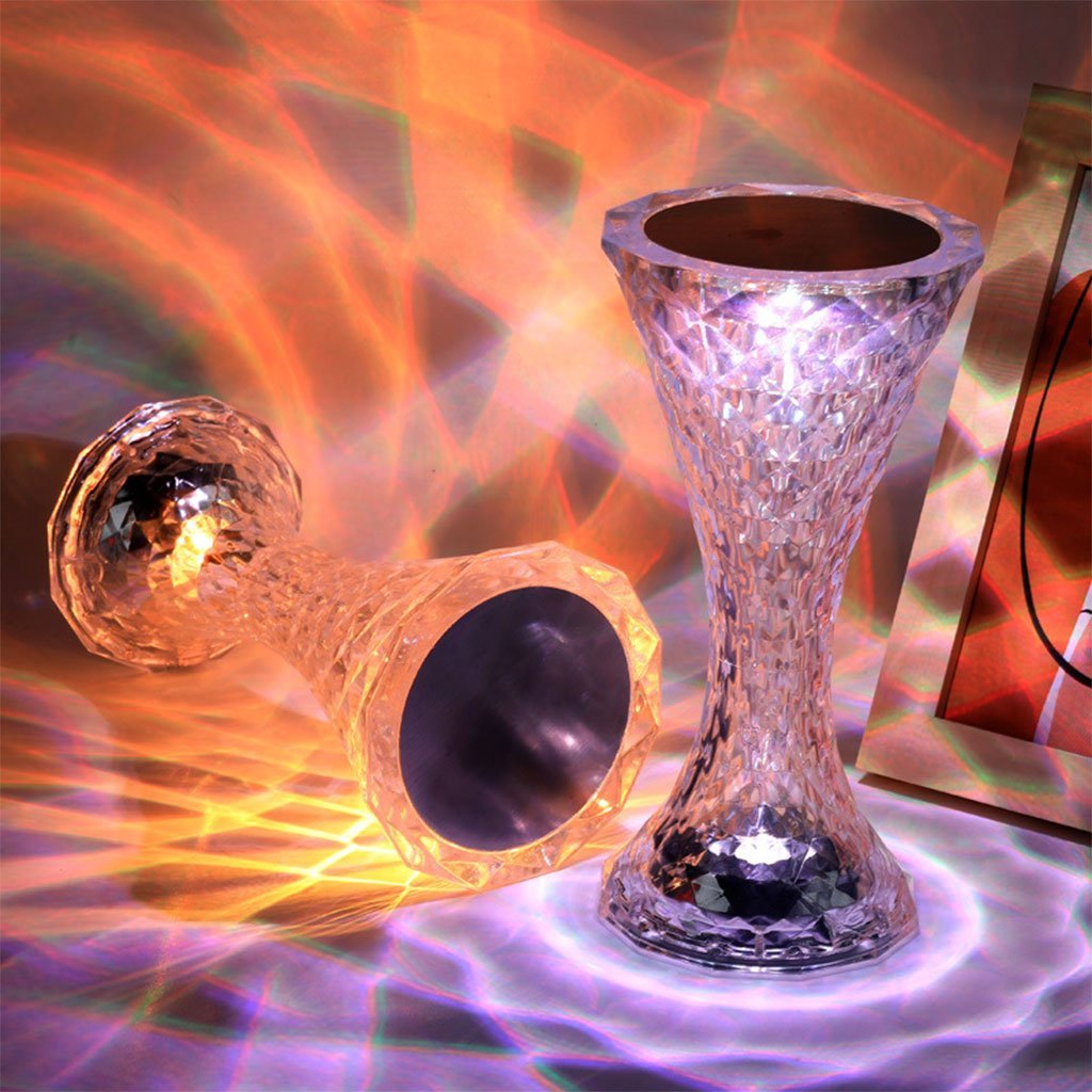 مصباح طاولة لاسلكي يعمل باللمس من الكريستال لغرفة النوم - الصورة 3