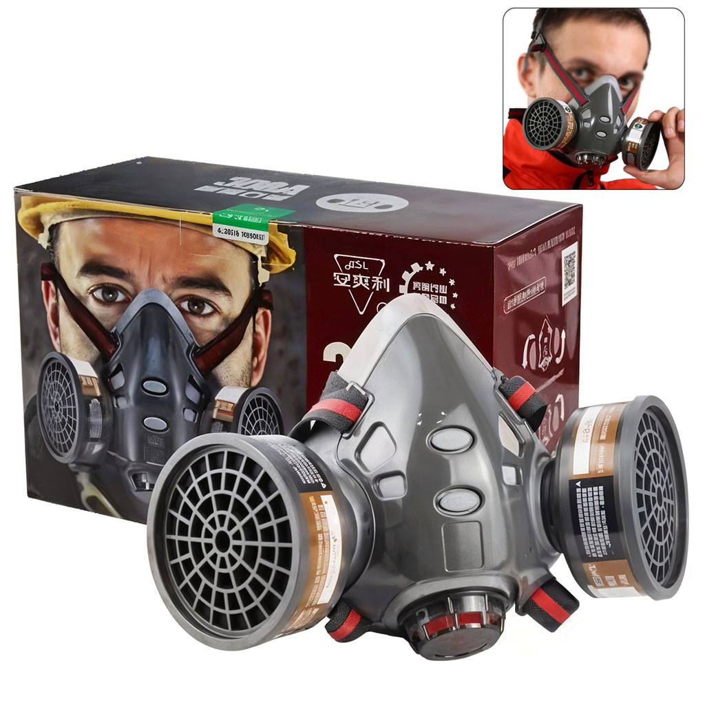 Masque de protection gaz avec 2 filtres au gel de silice – قناع تنفس للحرفيين - الصورة 4