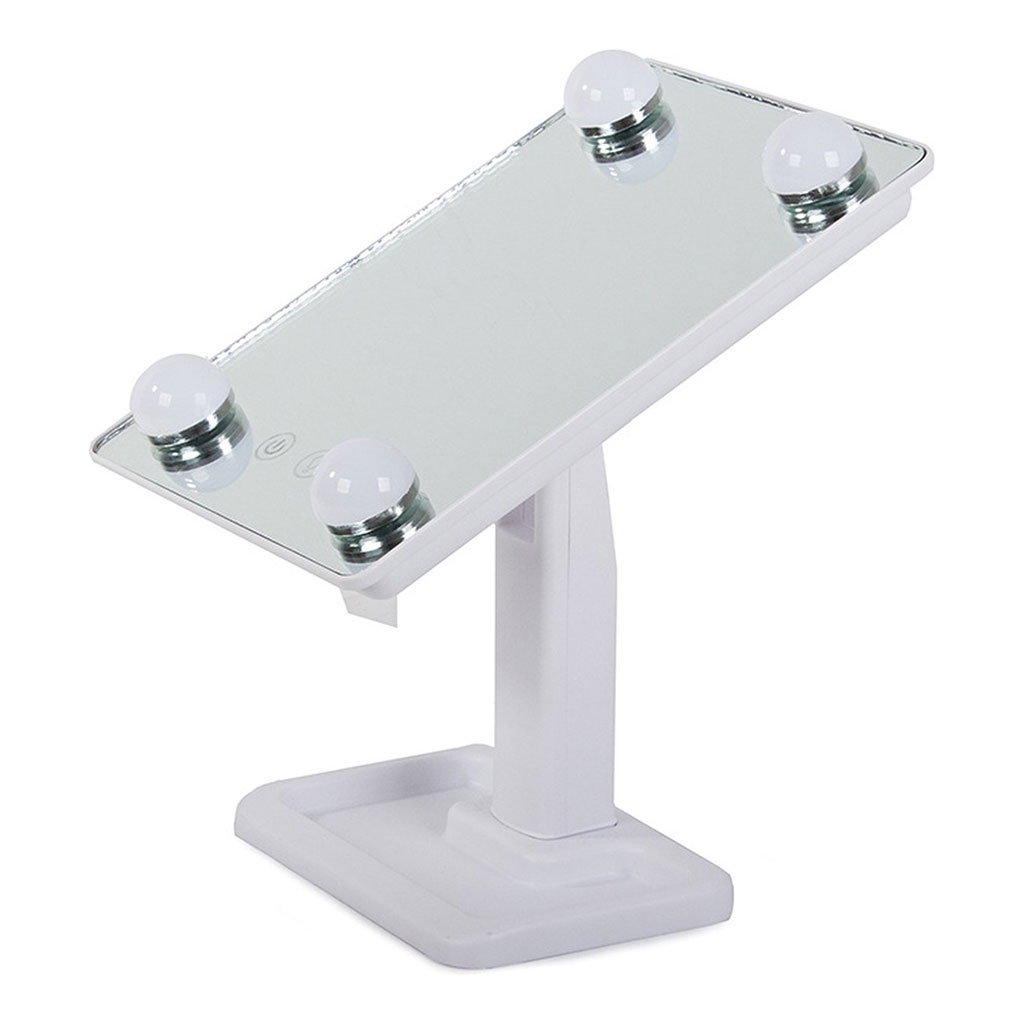 Miroir de Maquillage avec 4 ampoules LED Contrôle tactile intelligent et rotation à 360° – مرآة المكياج - الصورة 4