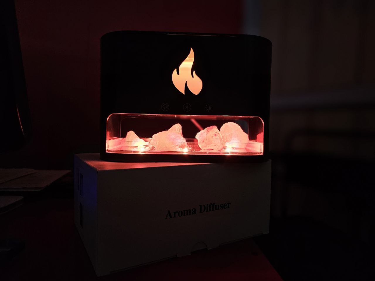 Diffuseur d'huiles essentielles flamme avec des roches de sel de cristal 250ML - موزع روائح الزيوت العطرية باللهب مع صخور الملح الكريستالي 250 مل - الصورة 3