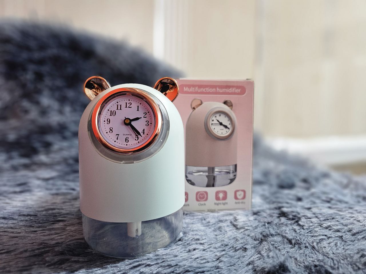 humidificateur avec horloge et Spray pour bureau 7 Couleur led 300 ML - الصورة 2