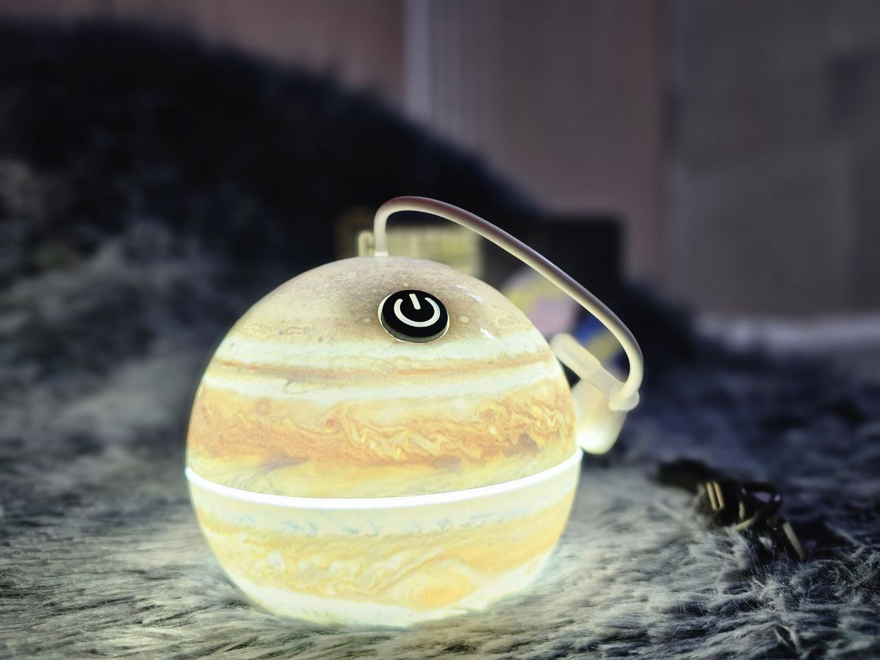 Lampe Led Suspendue En Forme De Boule Décorative, Rechargeable Par Usb, Pour Camping Intérieur Et Extérieur, En Forme De Lune Ou De Terre, 1 Pièce - الصورة 3