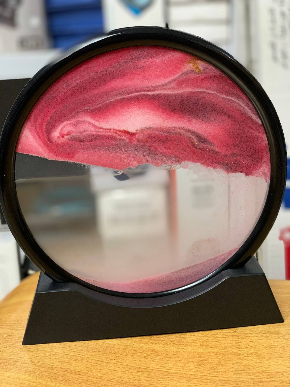 Sablier 3D en Verre rond 12 pouces pour la décoration de la maison - الصورة 3