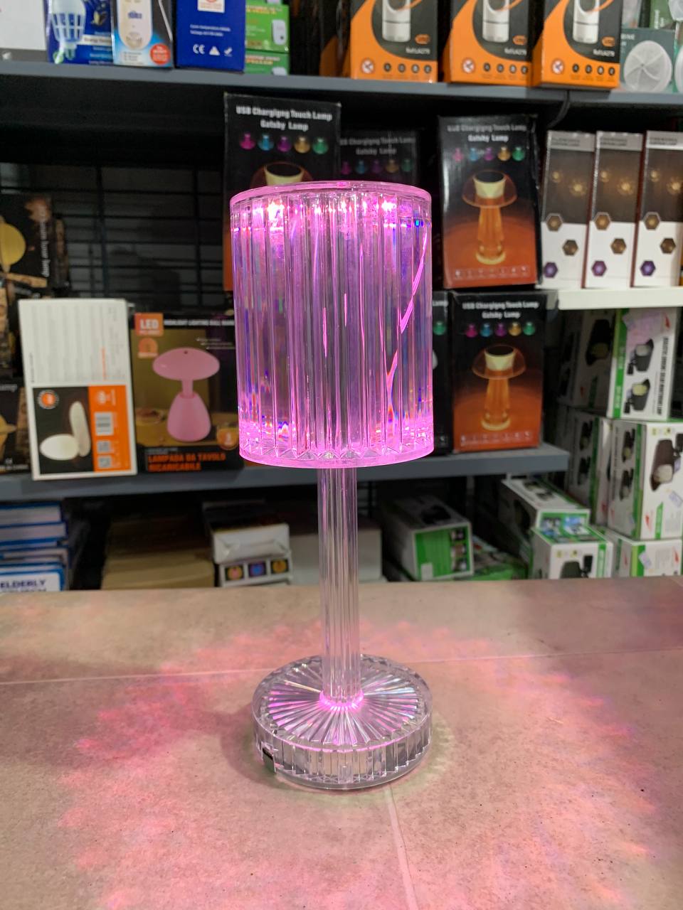 Veilleuse en cristal avec télécommande tactile USB - الصورة 2