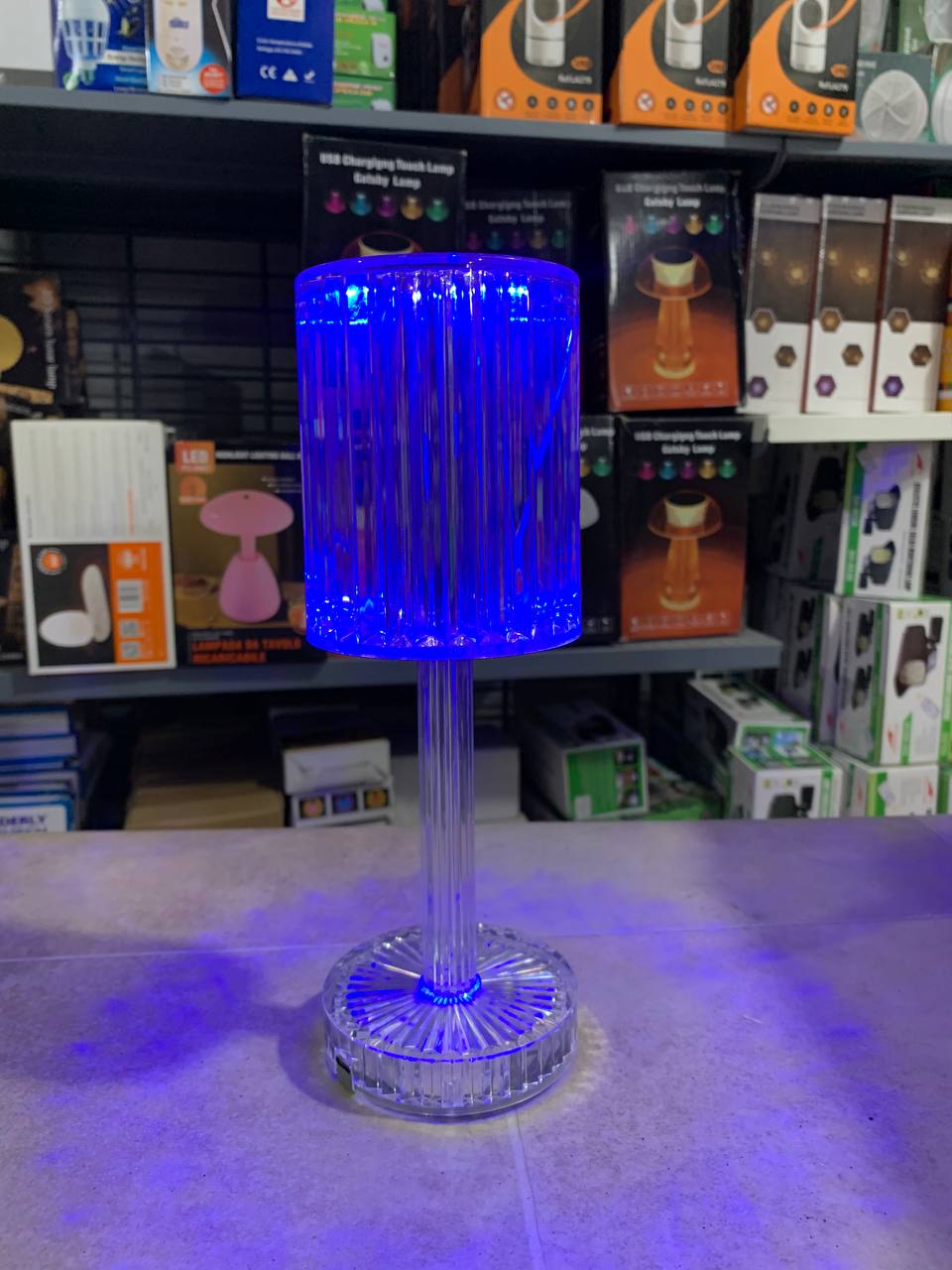 Veilleuse en cristal avec télécommande tactile USB - الصورة 4