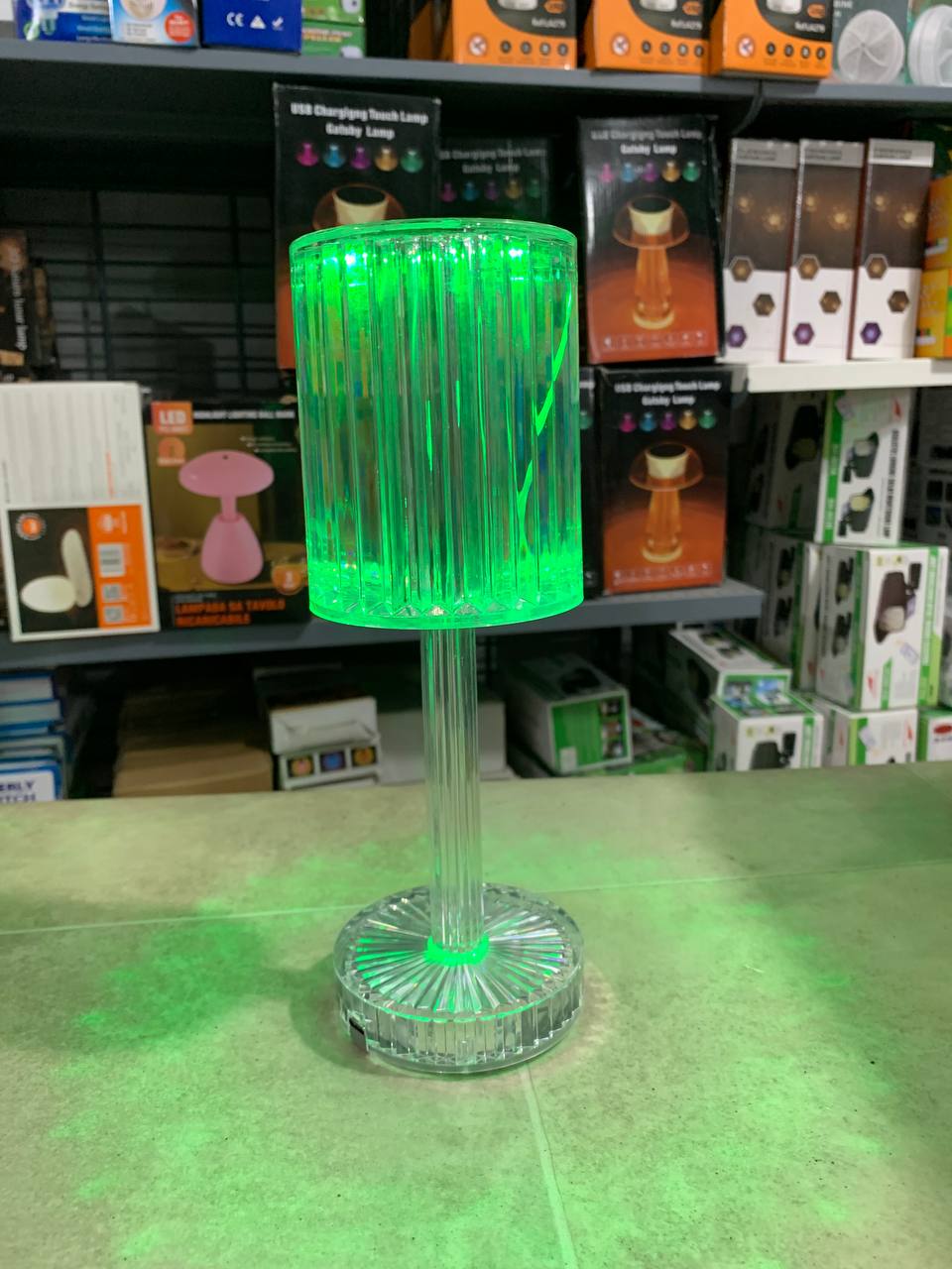 Veilleuse en cristal avec télécommande tactile USB - الصورة 3