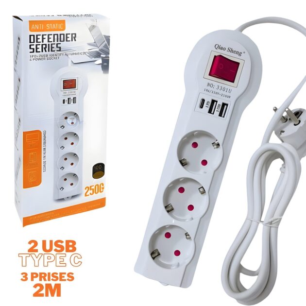 شريط طاقة بثلاثة منافذ...