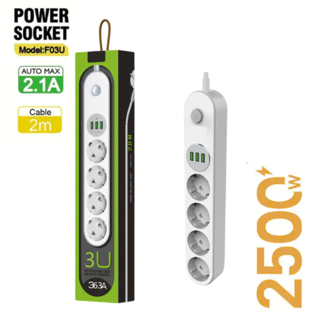 منفذ طاقة ثلاثي مزود...