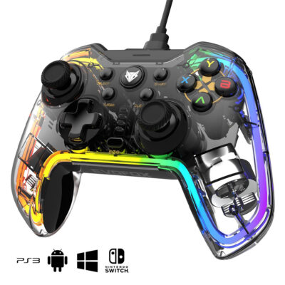 يد تحكم سلكية للألعاب بإضاءة نيون RGB موديل PG-003