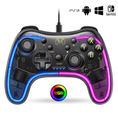 ذراع ألعاب سلكي مع إضاءة نيون RGB – موديل PG-002W