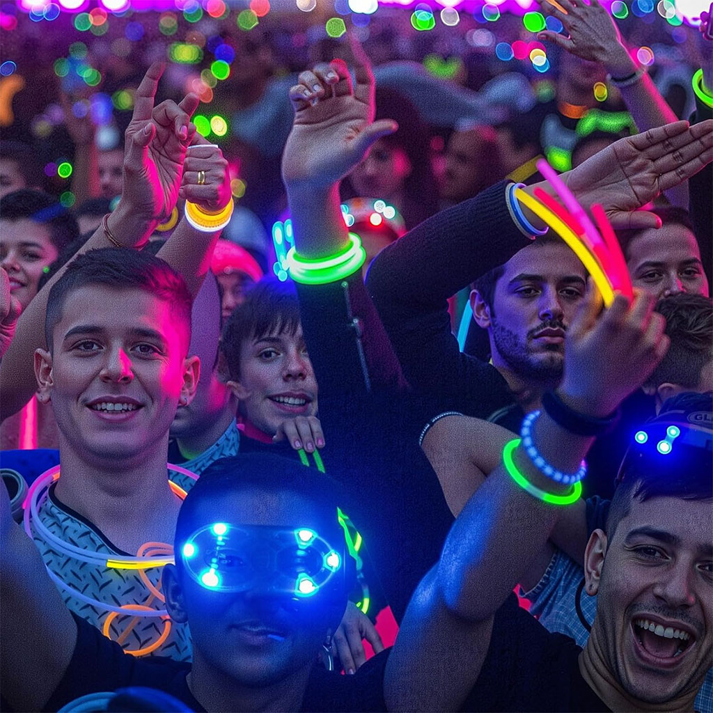 طقم 50 سوار مضيء للحفلات بقياس 8 إنش - الصورة 6