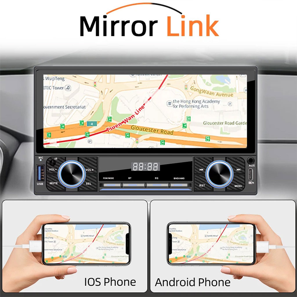 راديو سيارة 2DIN بشاشة لمس مع CarPlay وAndroid Auto وBluetooth وWi-Fi - الصورة 5