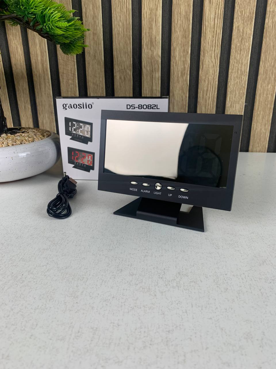 ساعة منبه رقمية DS-8082L بشاشة LED عاكسة حديثة - الصورة 4