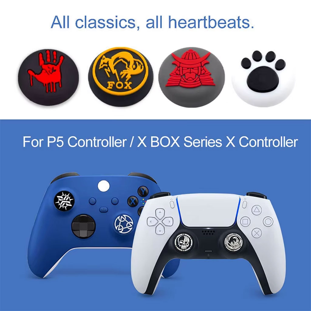 طقم 8 قطع أغطية سيليكون ناعمة لعصي التحكم في يد الألعاب - الصورة 8